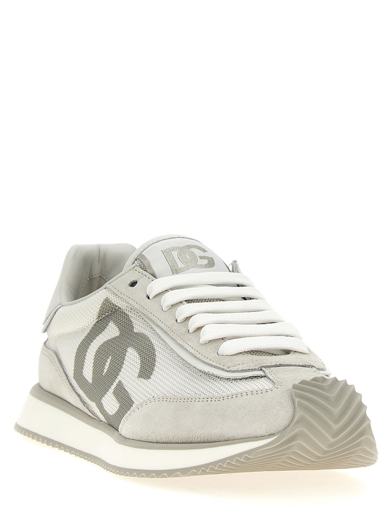Baskets basses Dolce & Gabbana en cuir de veau gris