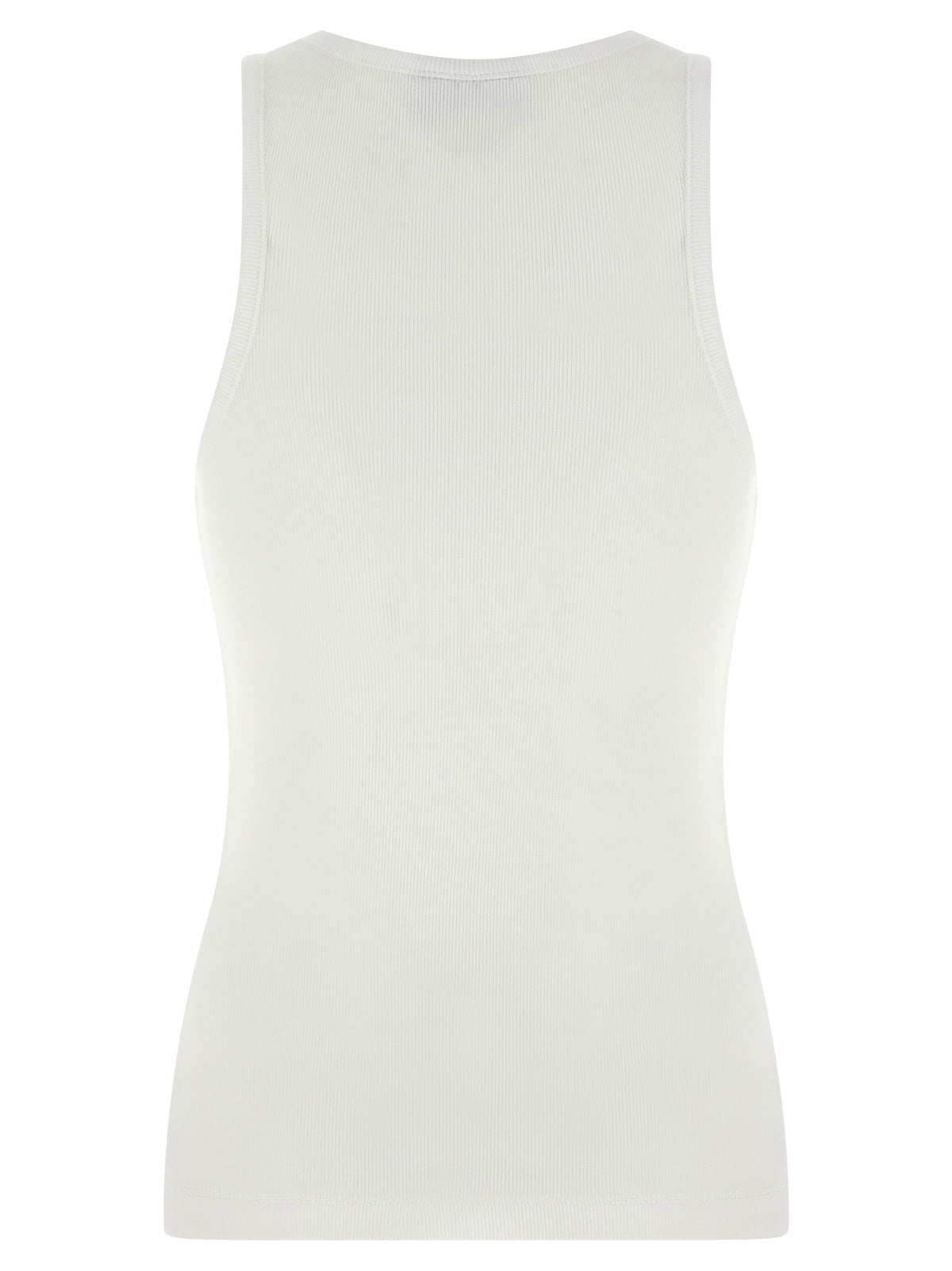 T-shirt sans manches en coton biologique blanc Ganni