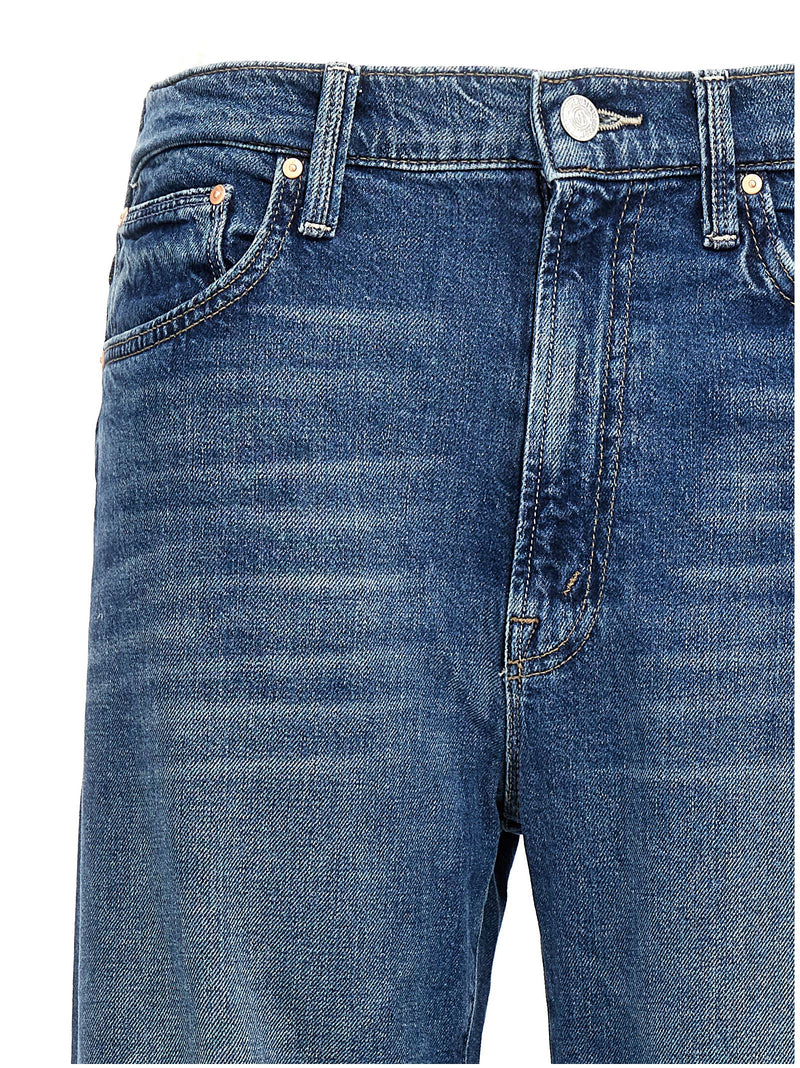 Jean droit en coton bleu Mother Denim