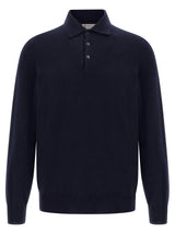 Brunello Cucinelli Polo en cachemire bleu