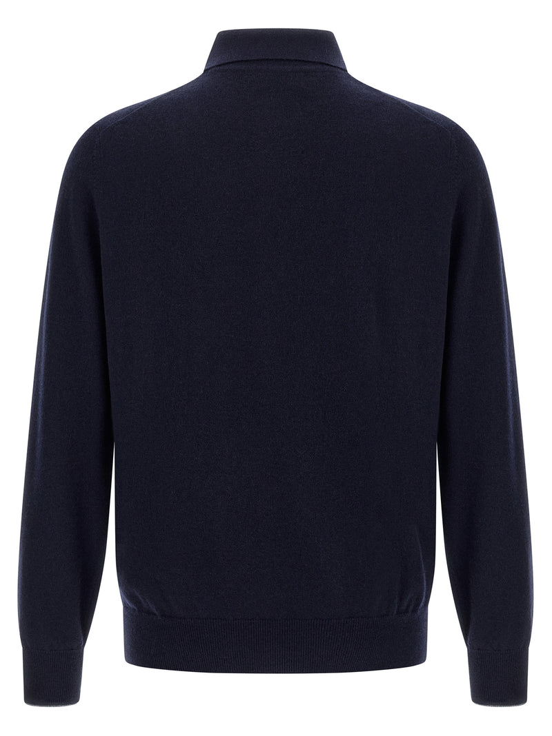 Brunello Cucinelli Polo en cachemire bleu