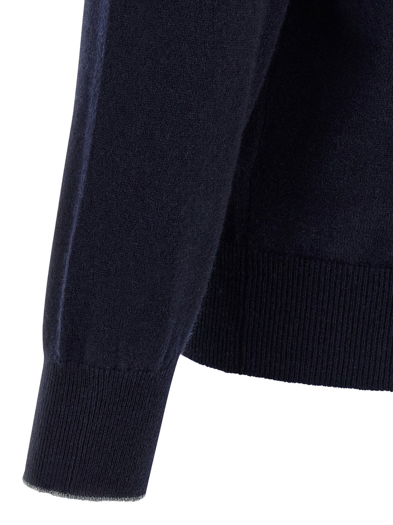 Brunello Cucinelli Polo en cachemire bleu