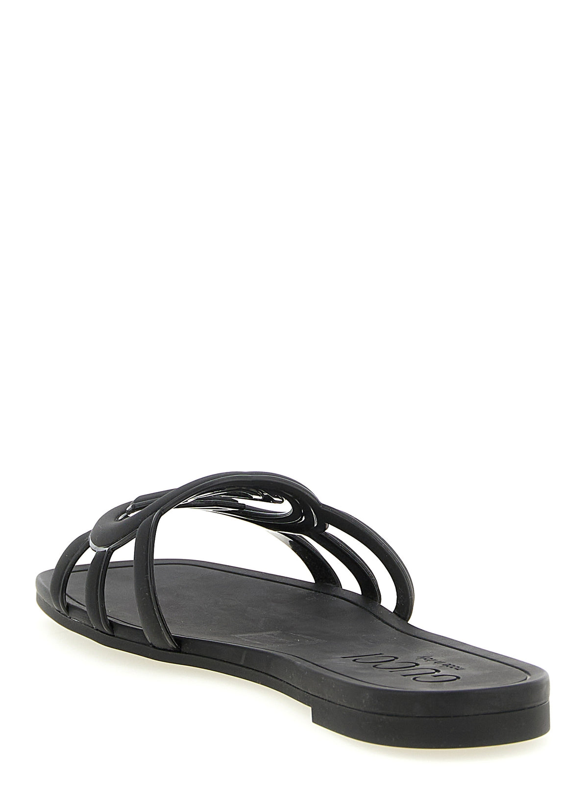 Mules en caoutchouc noires Gucci