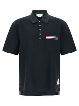 Polo bleu en coton Thom Browne