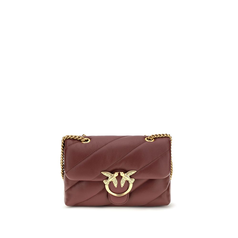Sac bandoulière PINKO Bos Taurus en cuir de veau bordeaux
