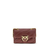 Sac bandoulière PINKO Bos Taurus en cuir de veau bordeaux