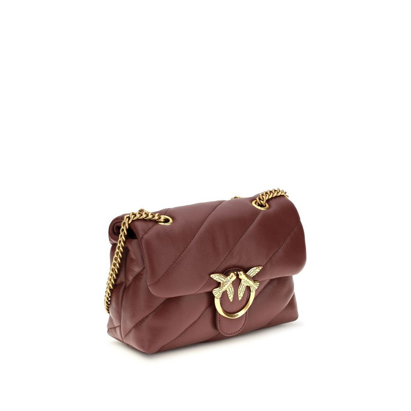 Sac bandoulière PINKO Bos Taurus en cuir de veau bordeaux
