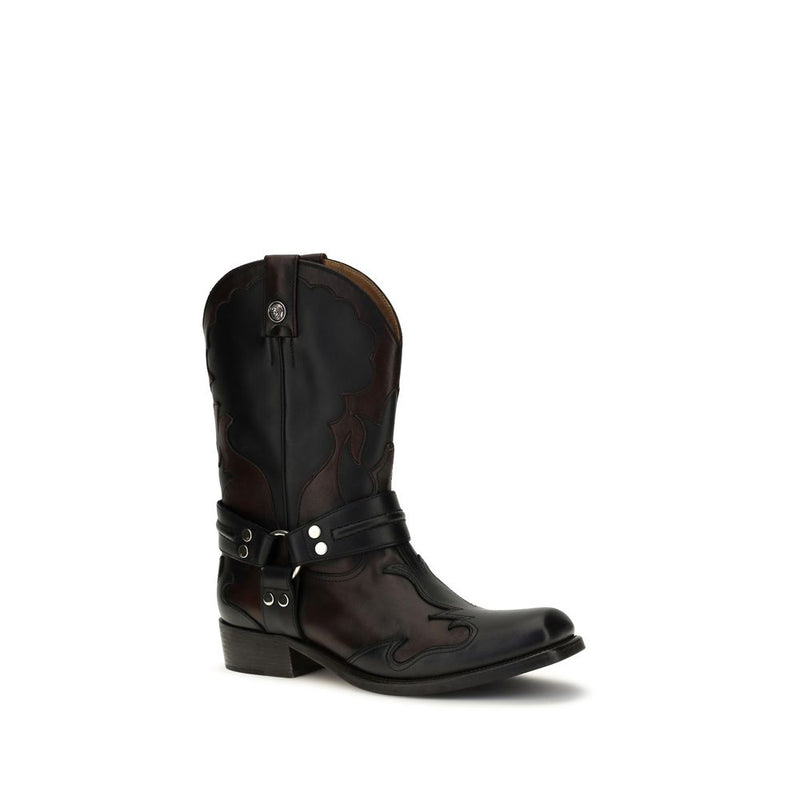 Bottes Versace en cuir de veau noir Bos Taurus