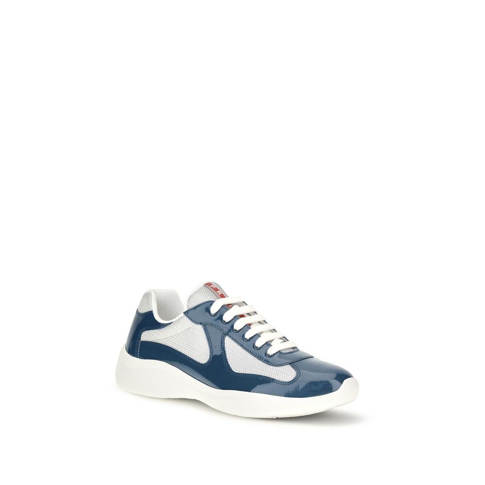 Baskets Prada en cuir de veau bleu Bos Taurus