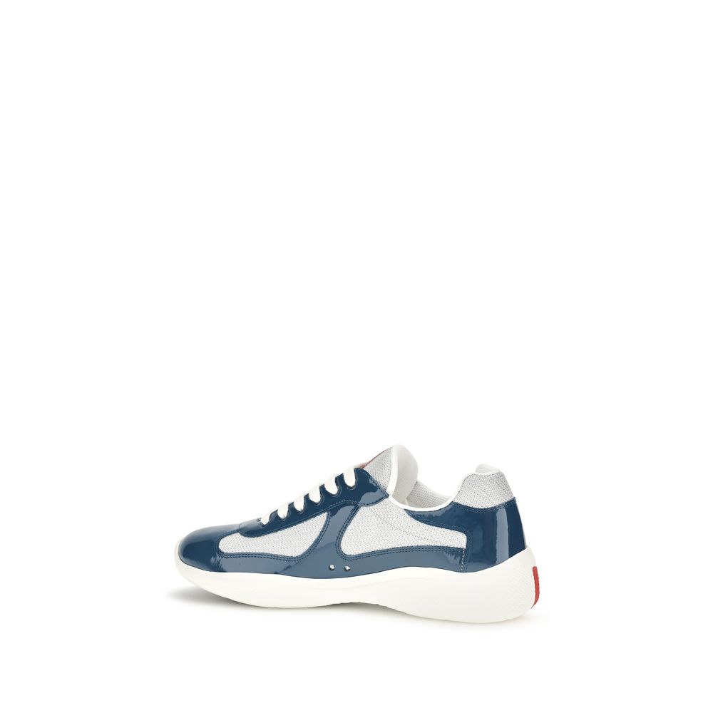 Baskets Prada en cuir de veau bleu Bos Taurus