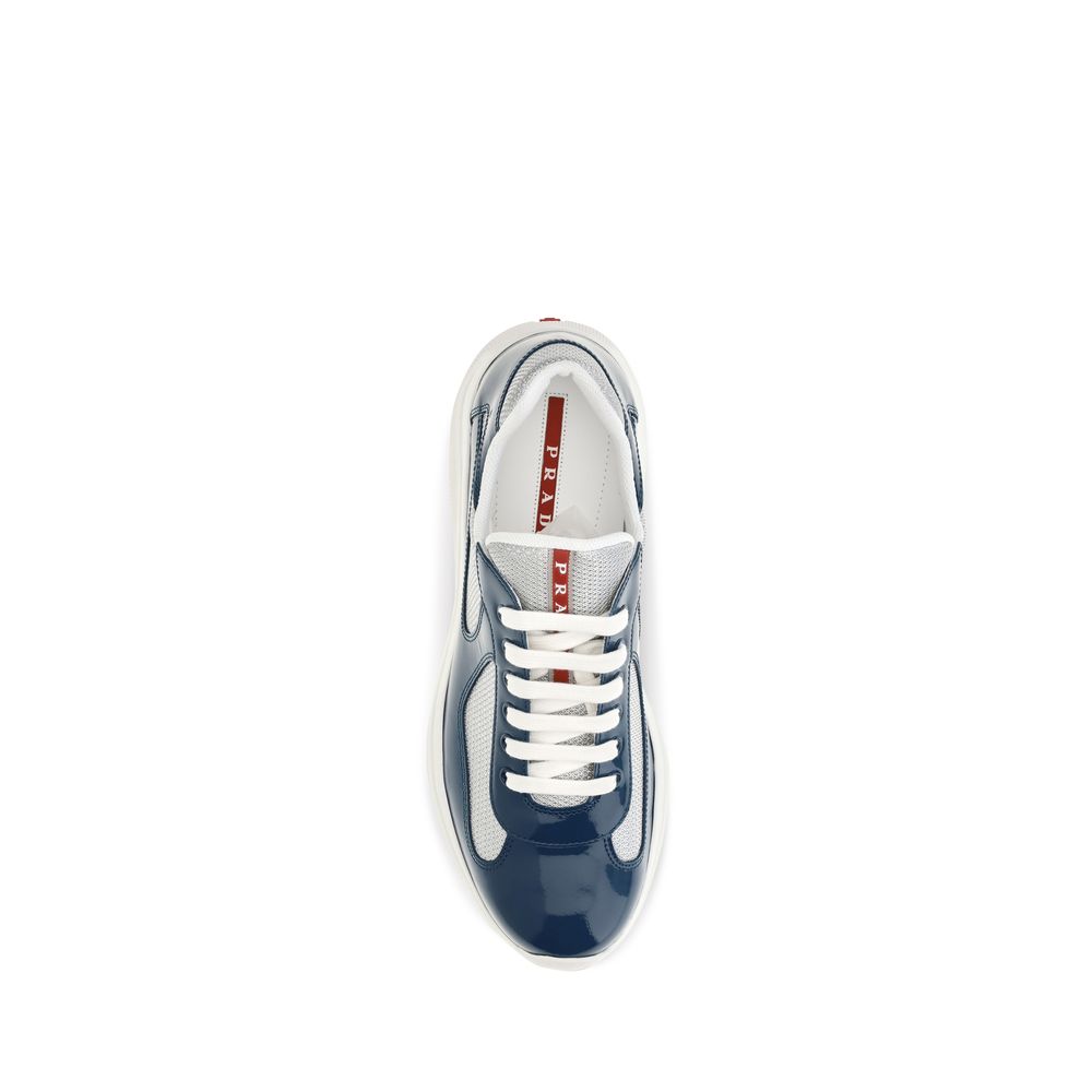 Baskets Prada en cuir de veau bleu Bos Taurus