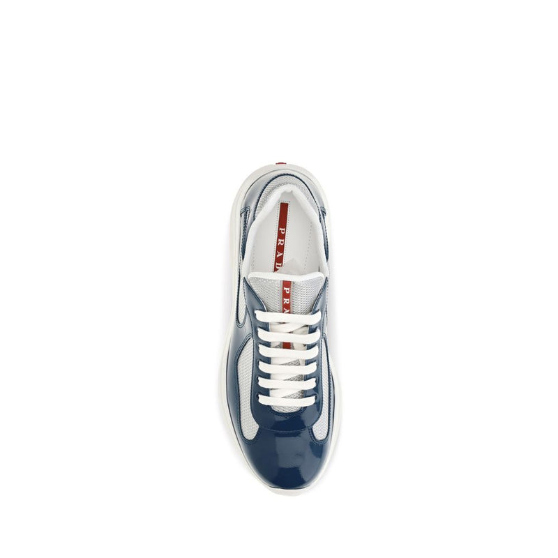 Baskets Prada en cuir de veau bleu Bos Taurus