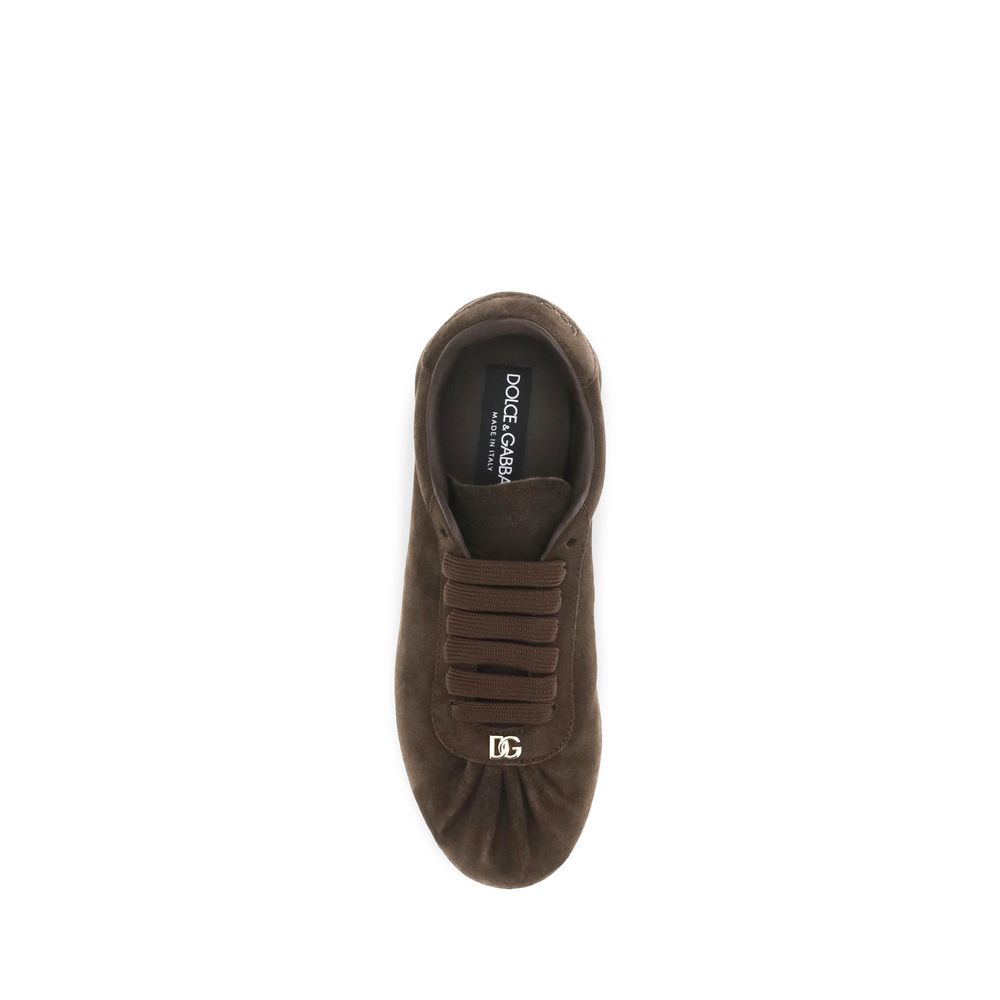 Baskets basses Dolce & Gabbana en daim marron