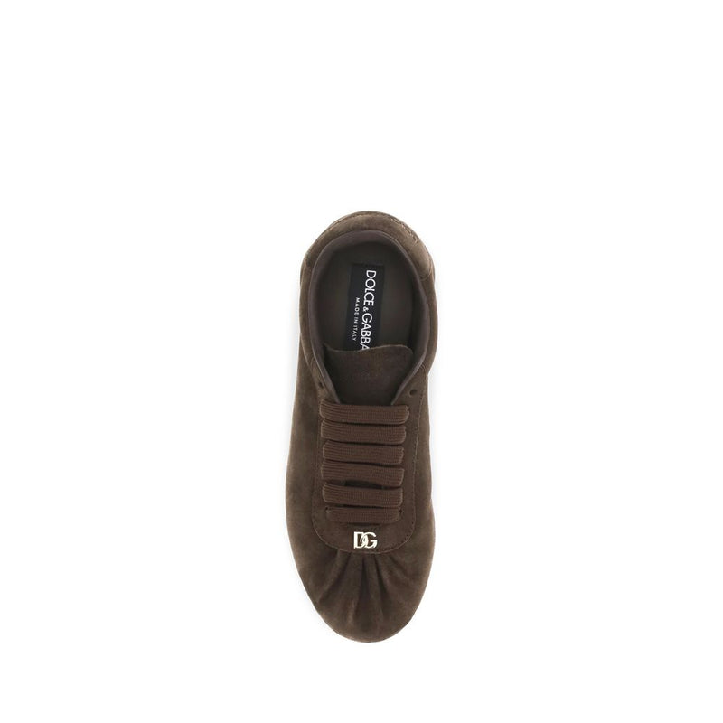 Baskets basses Dolce & Gabbana en daim marron