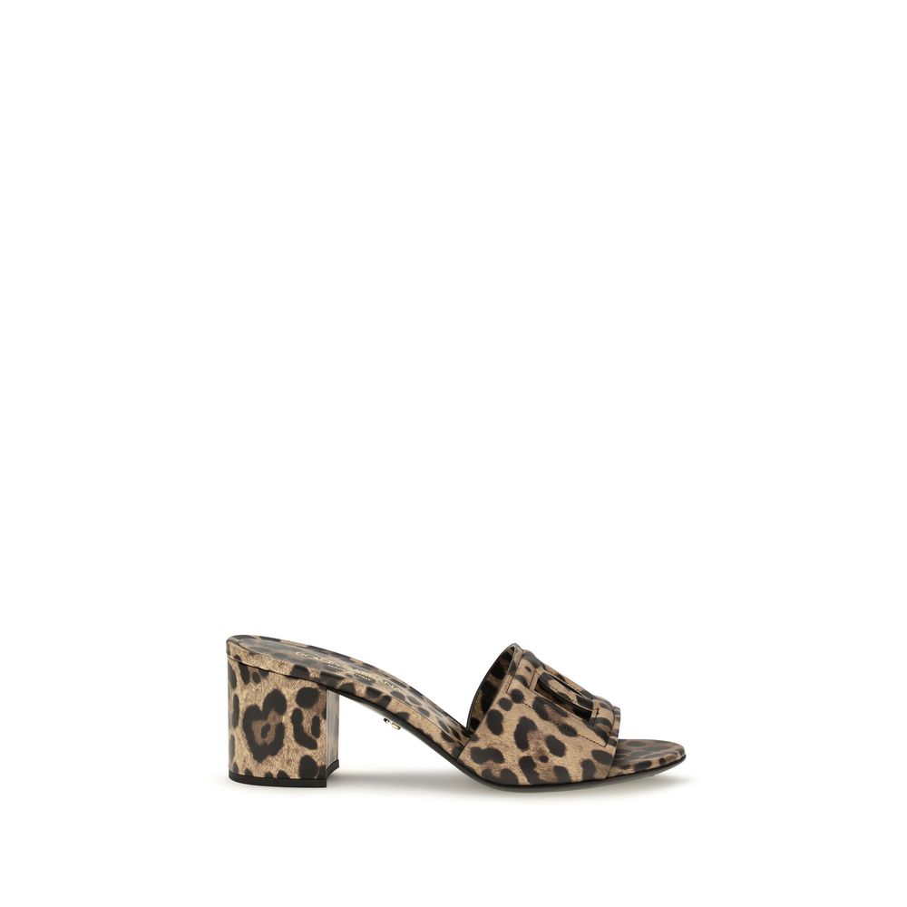 Mules Dolce & Gabbana en cuir de veau beige Bos Taurus