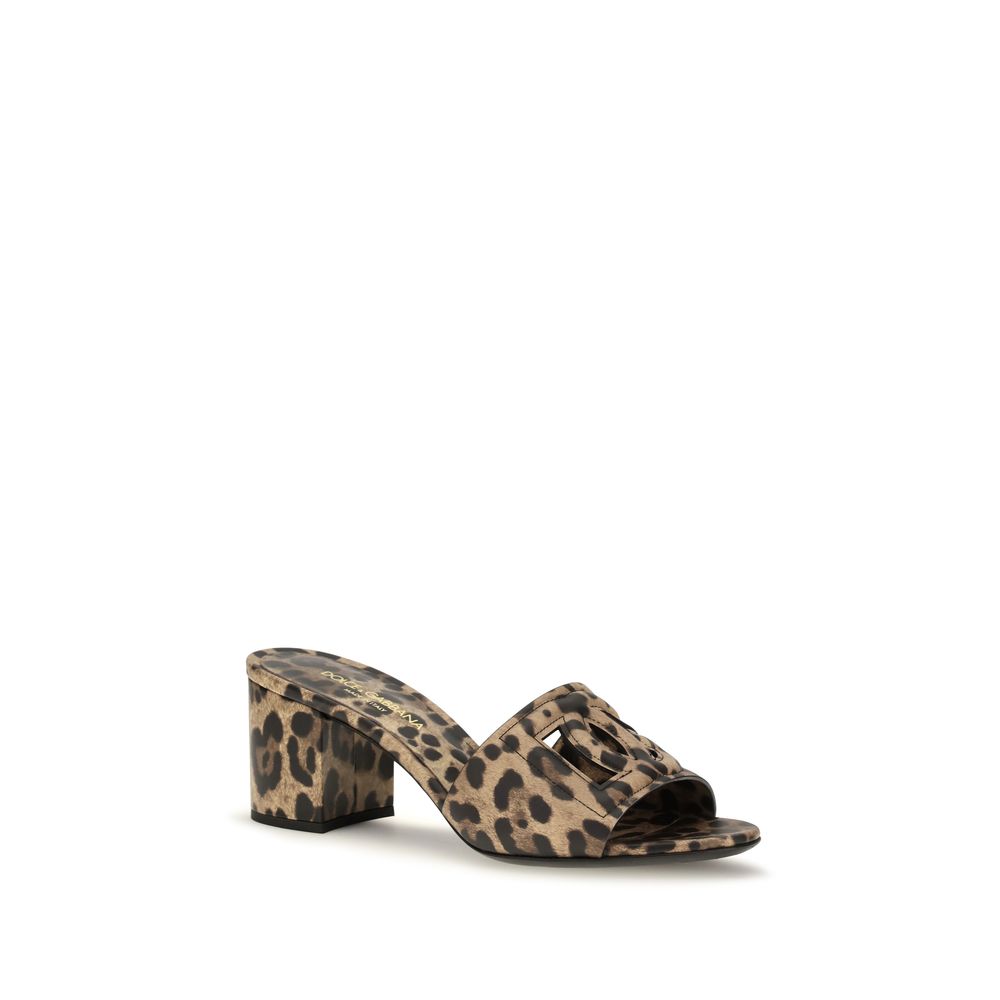 Mules Dolce & Gabbana en cuir de veau beige Bos Taurus