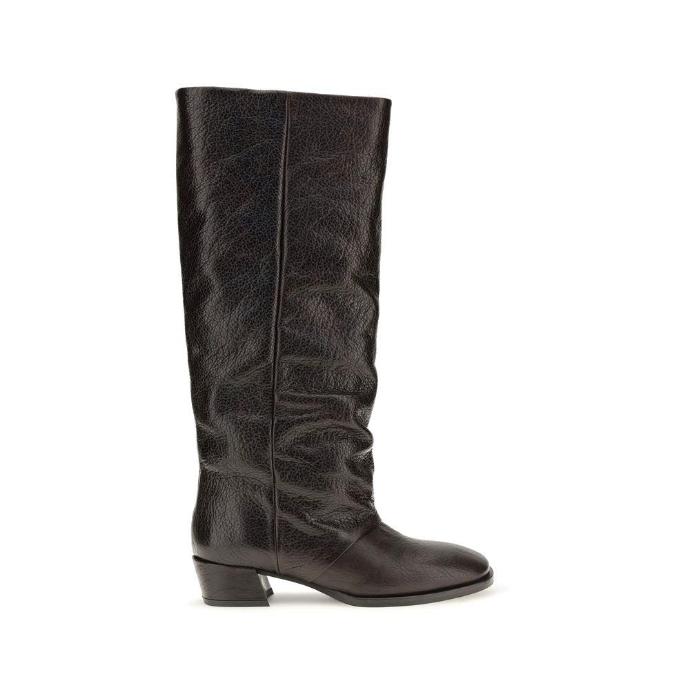 Bottes plates P.A.R.O.S.H. en cuir de veau marron Bos Taurus