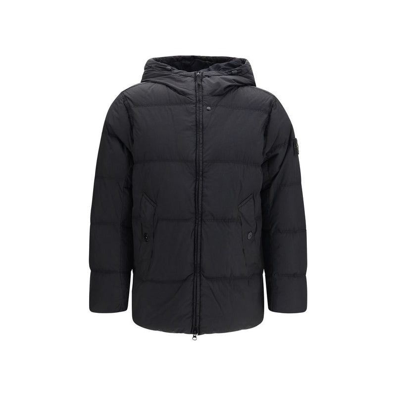 Doudoune longue Stone Island en duvet d'oie noir