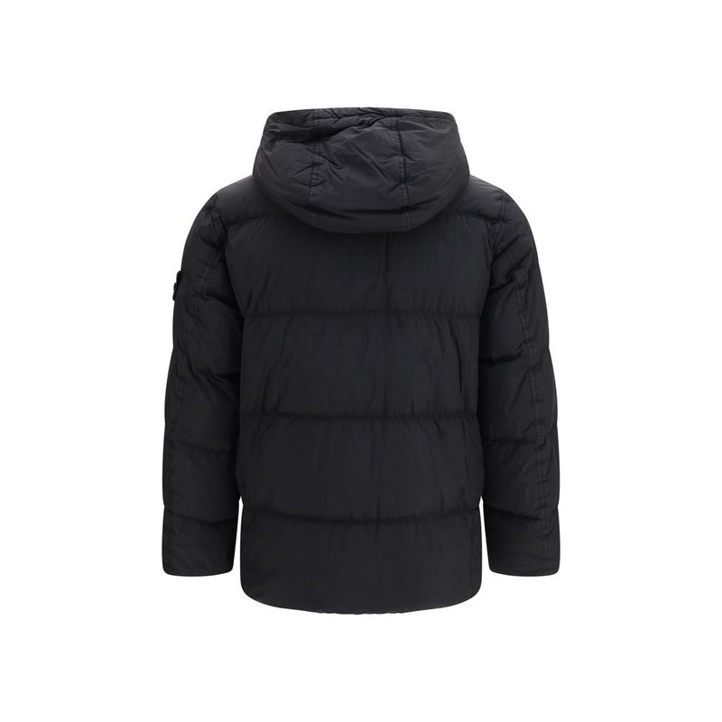 Doudoune longue Stone Island en duvet d'oie noir