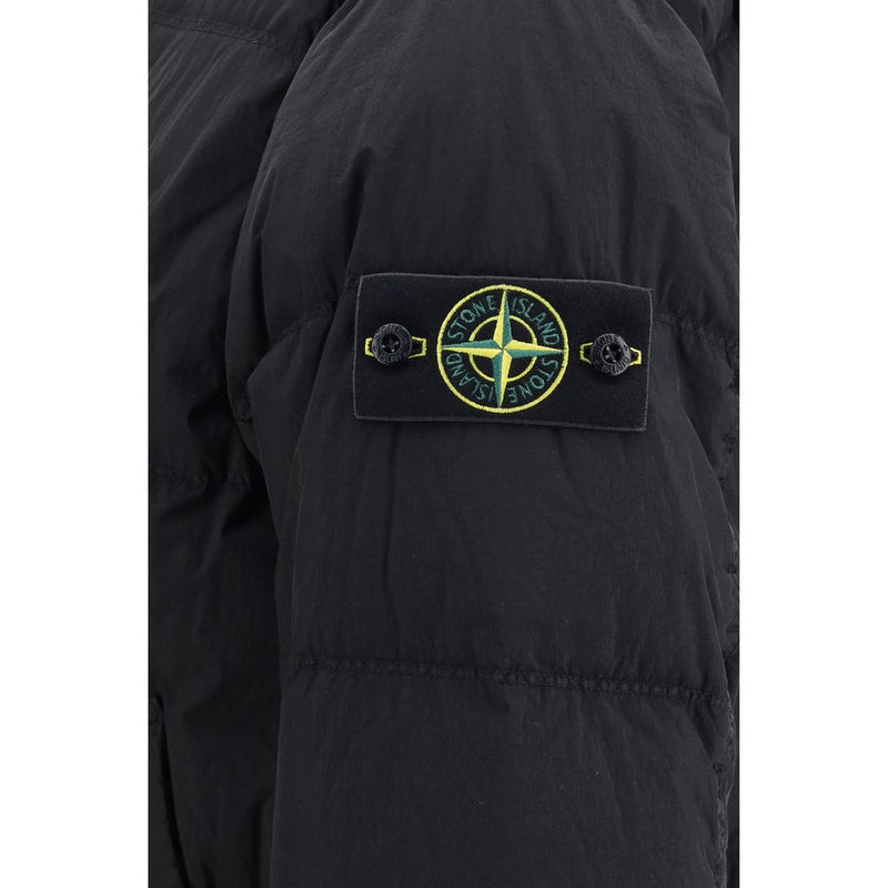 Doudoune longue Stone Island en duvet d'oie noir