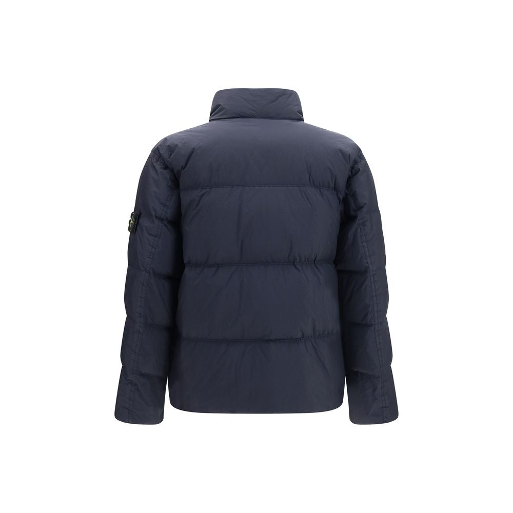 Veste longue Stone Island en polyamide bleu