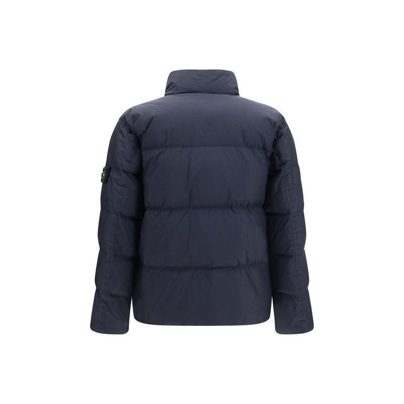Veste longue Stone Island en polyamide bleu