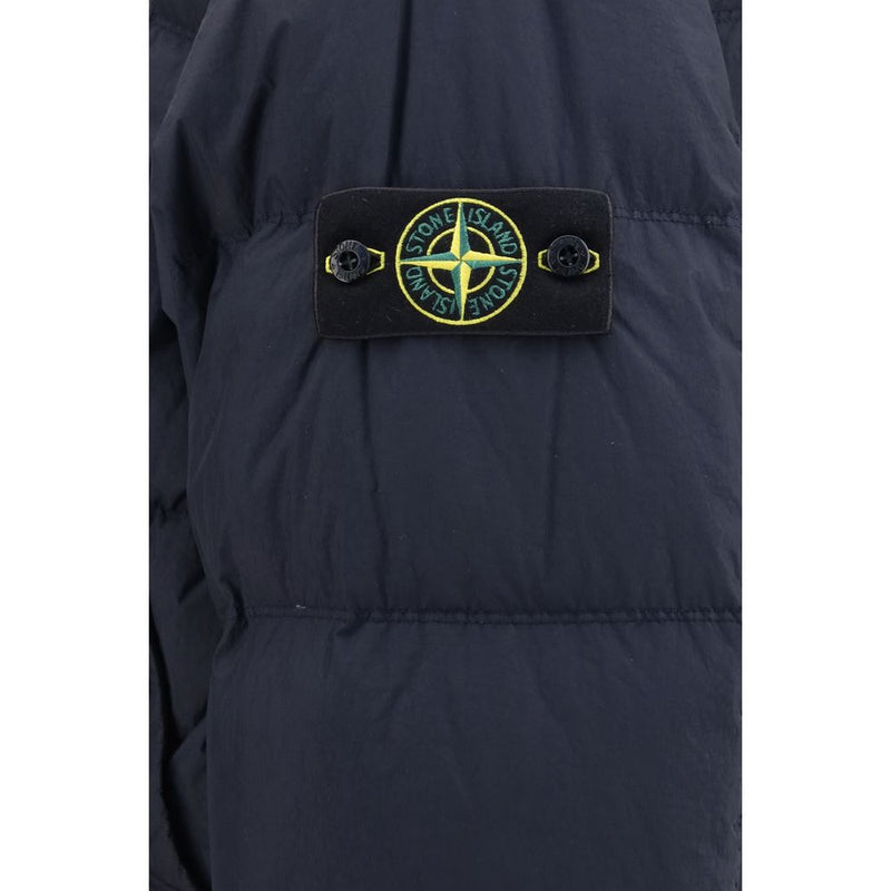 Veste longue Stone Island en polyamide bleu