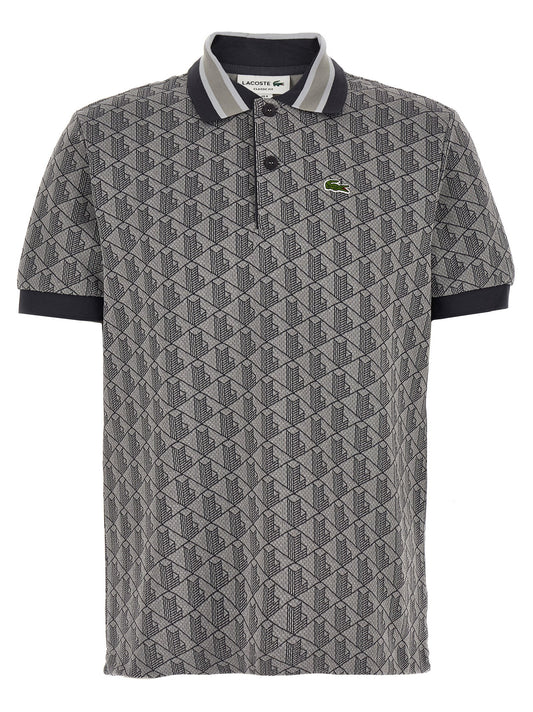 Lacoste Gray Polyester Polo Shirt