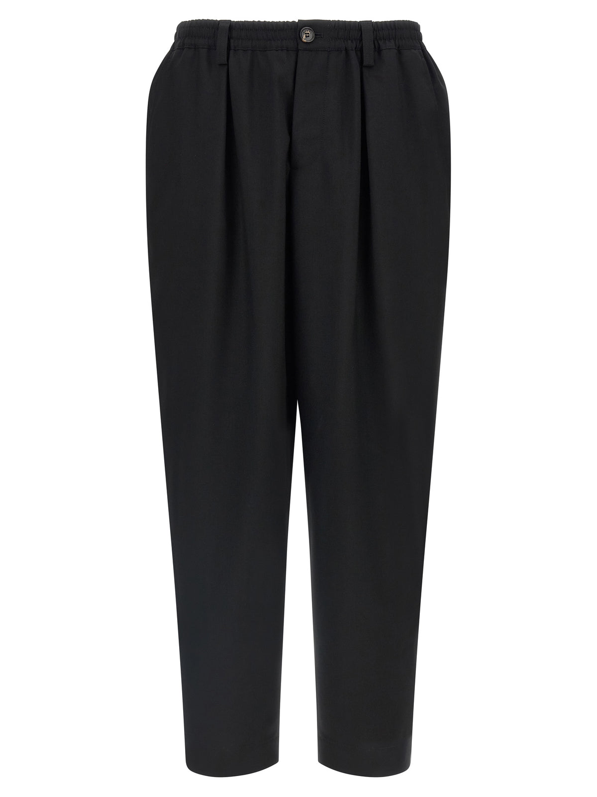 Pantalon court en laine vierge noire Marni