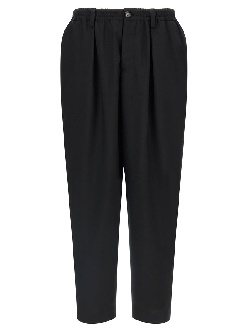 Pantalon court en laine vierge noire Marni