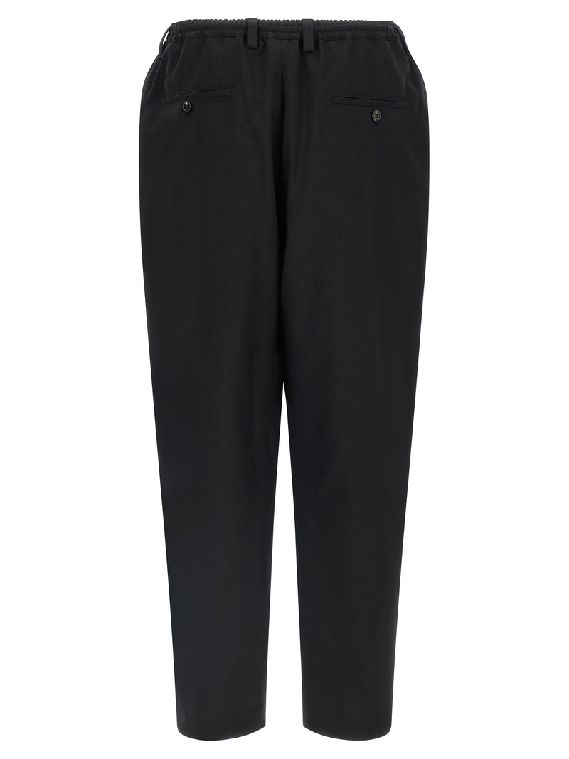 Pantalon court en laine vierge noire Marni