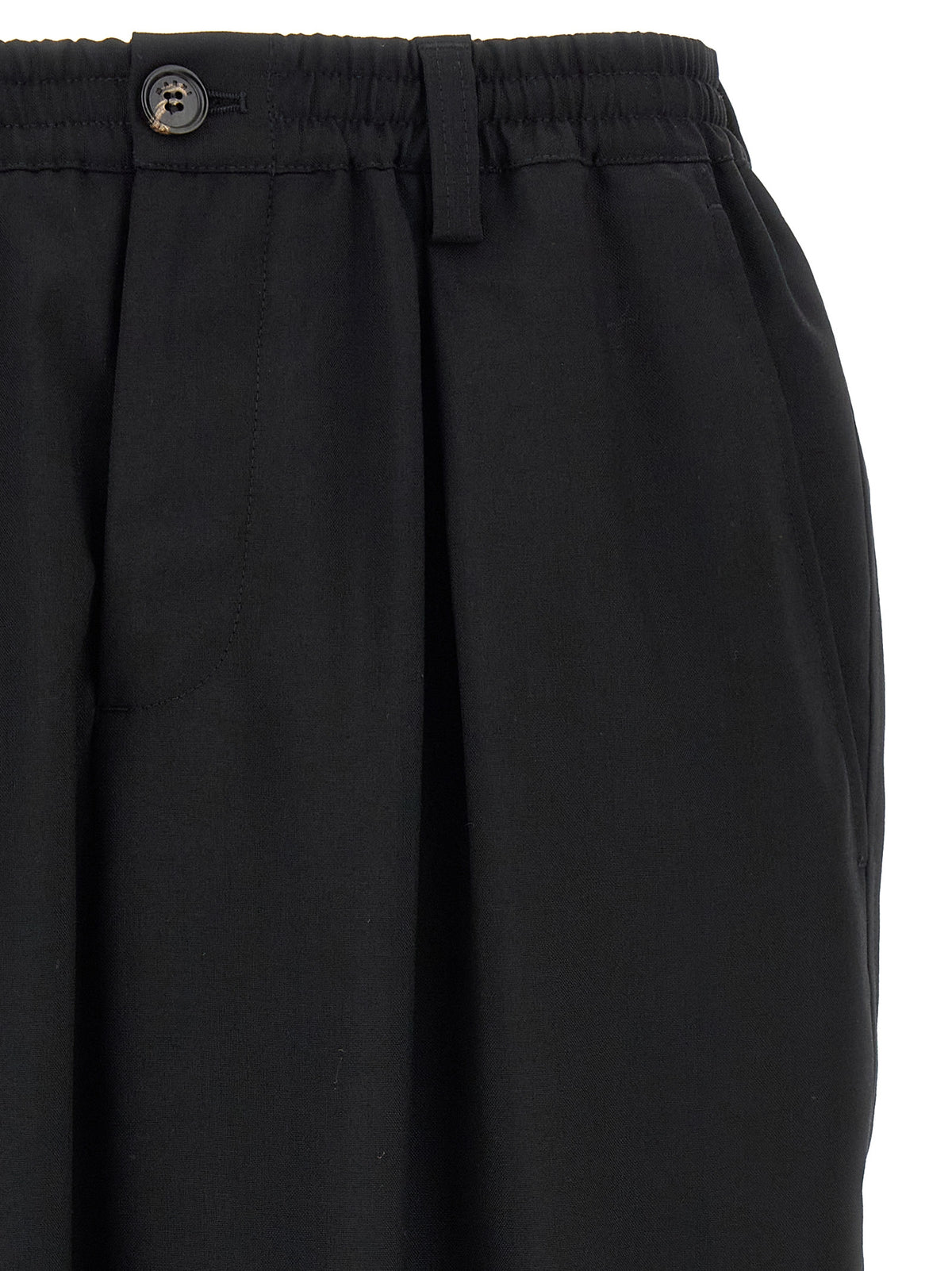 Pantalon court en laine vierge noire Marni
