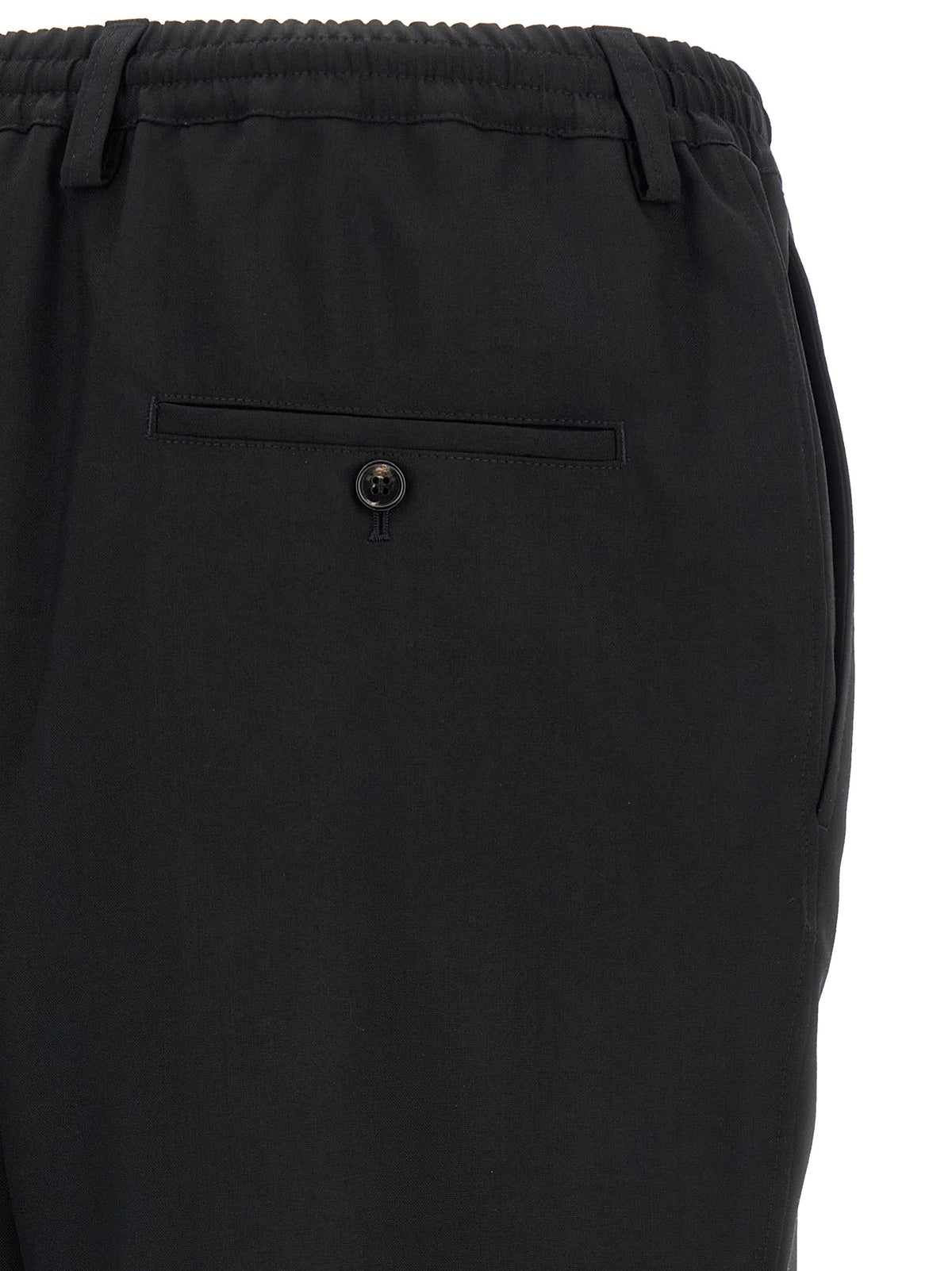 Pantalon court en laine vierge noire Marni