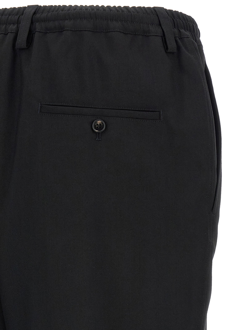 Pantalon court en laine vierge noire Marni