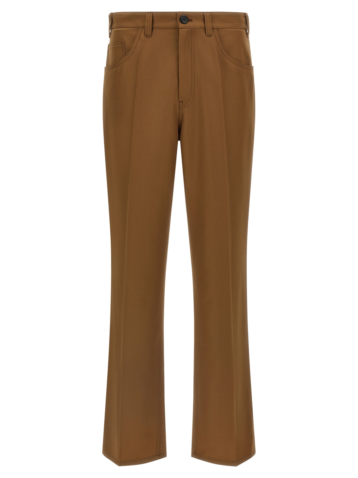 Pantalon décontracté Marni en laine vierge marron