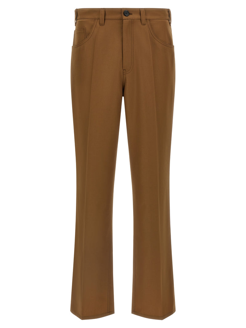 Pantalon décontracté Marni en laine vierge marron