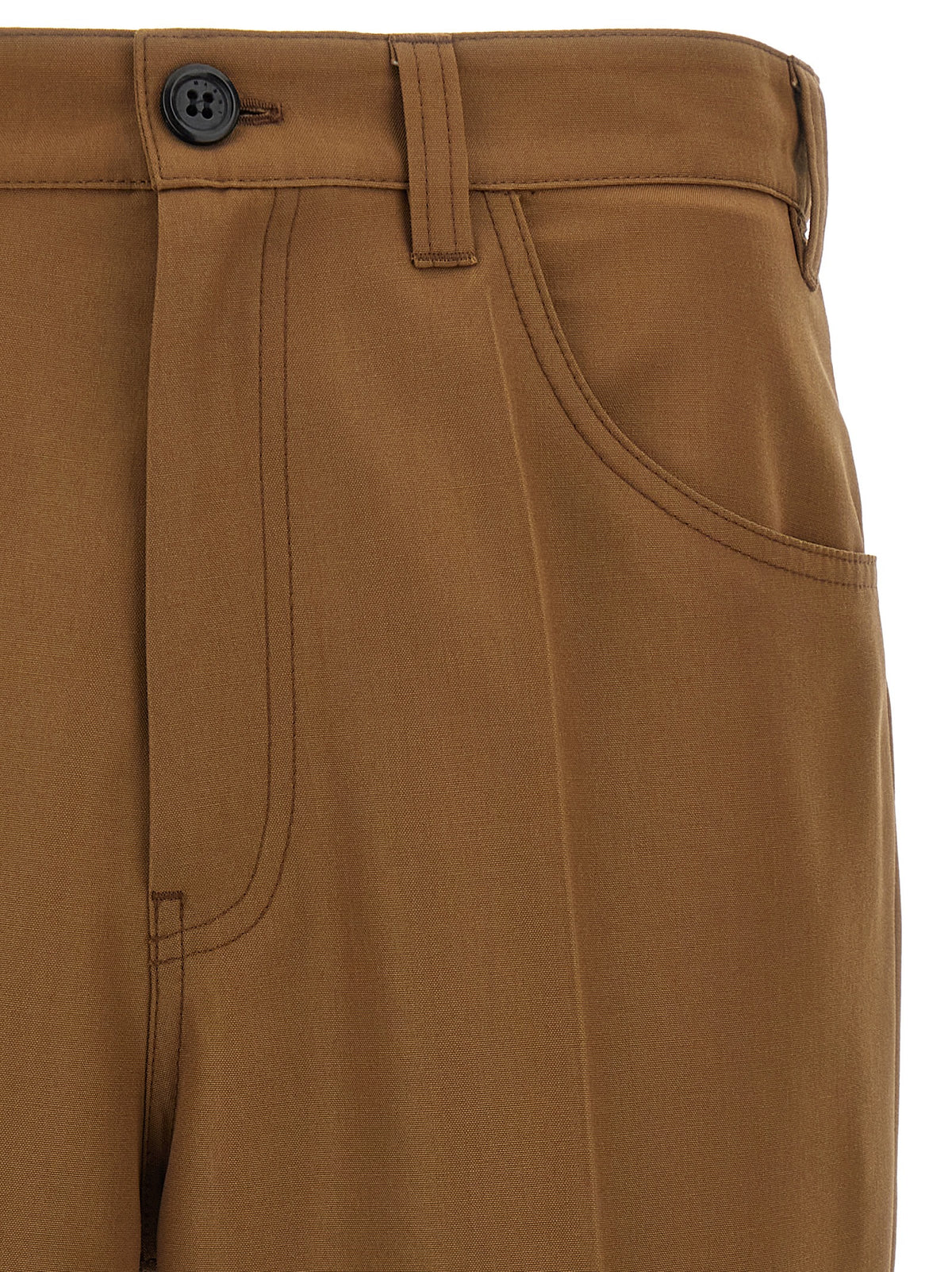 Pantalon décontracté Marni en laine vierge marron