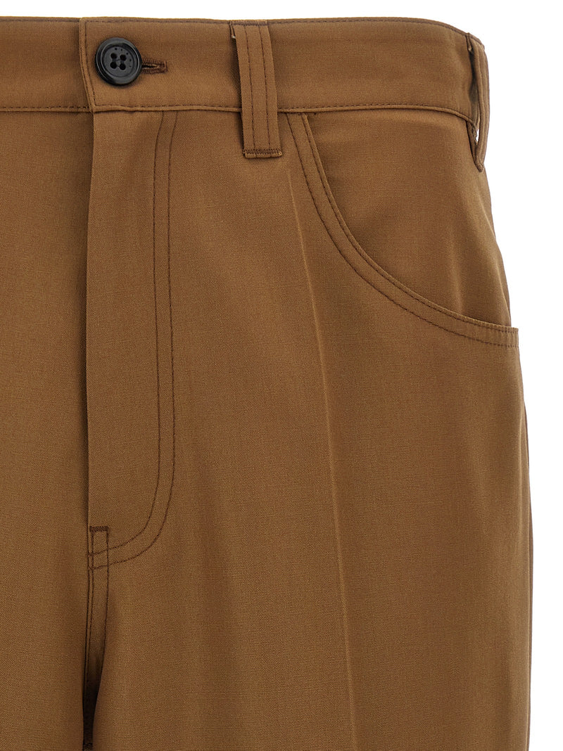 Pantalon décontracté Marni en laine vierge marron
