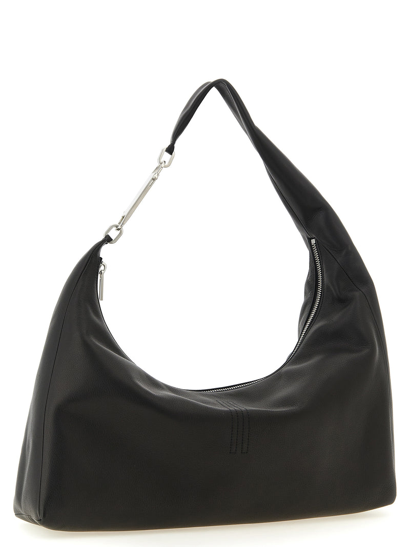 Sac bandoulière en cuir de veau noir Rick Owens