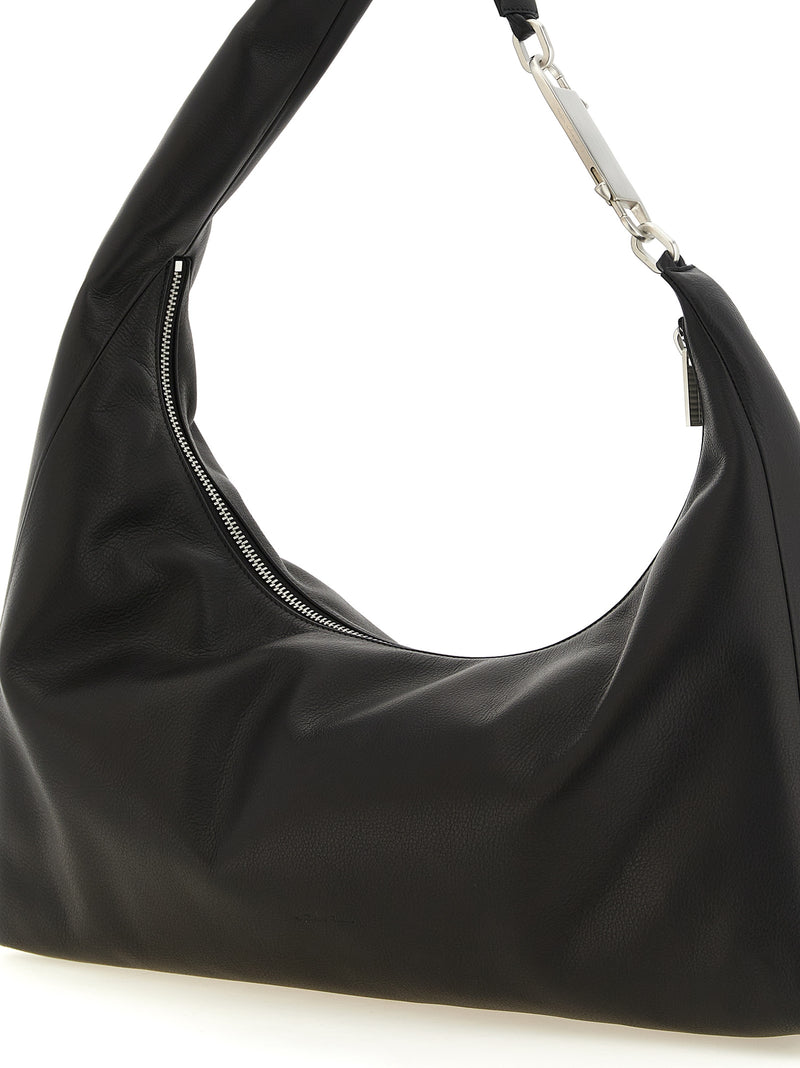 Sac bandoulière en cuir de veau noir Rick Owens
