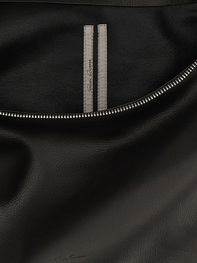 Sac bandoulière en cuir de veau noir Rick Owens