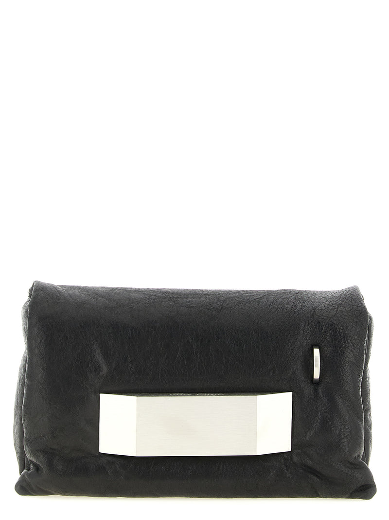 Pochette en cuir d'agneau noir Rick Owens