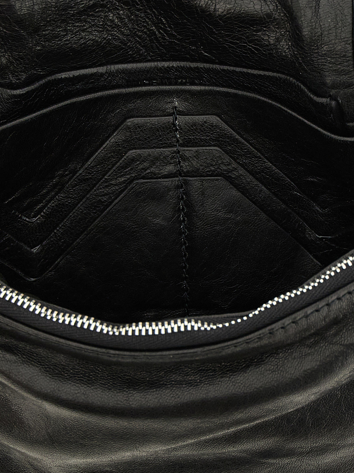 Pochette en cuir d'agneau noir Rick Owens