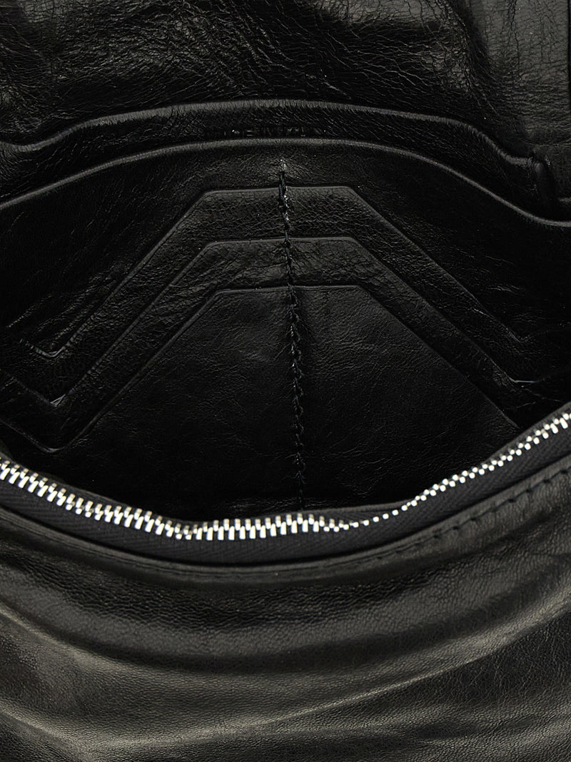 Pochette en cuir d'agneau noir Rick Owens