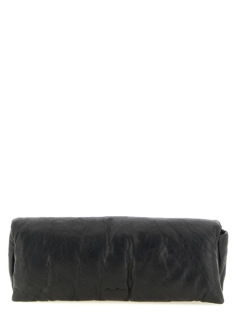 Pochette en cuir d'agneau noir Rick Owens