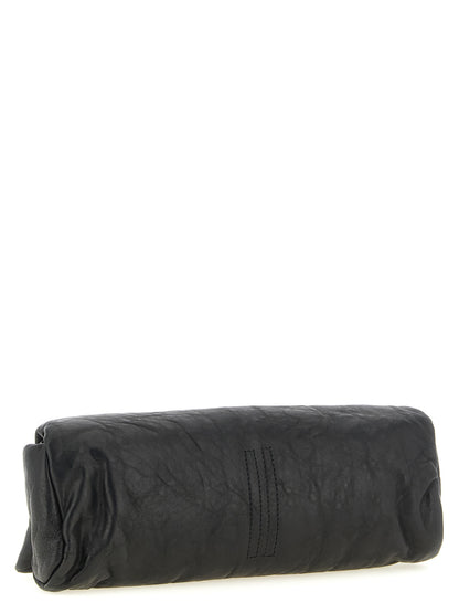 Rick Owens Black Lamb Leather Clutch Bag