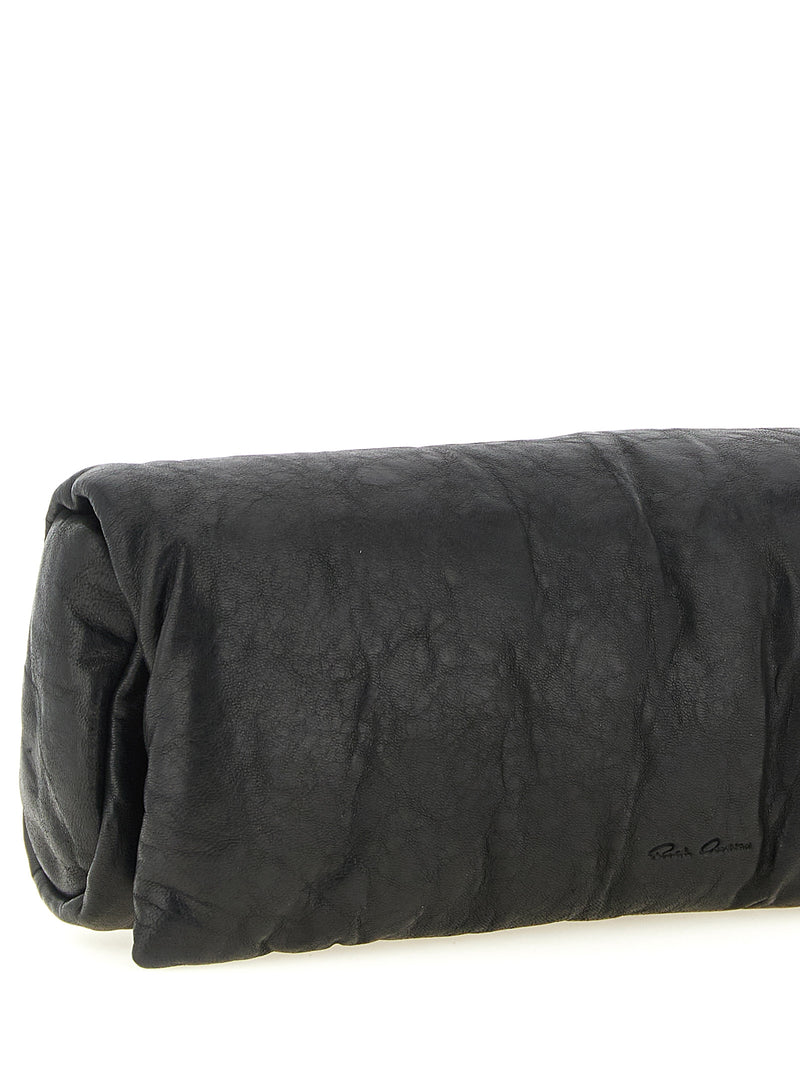 Pochette en cuir d'agneau noir Rick Owens
