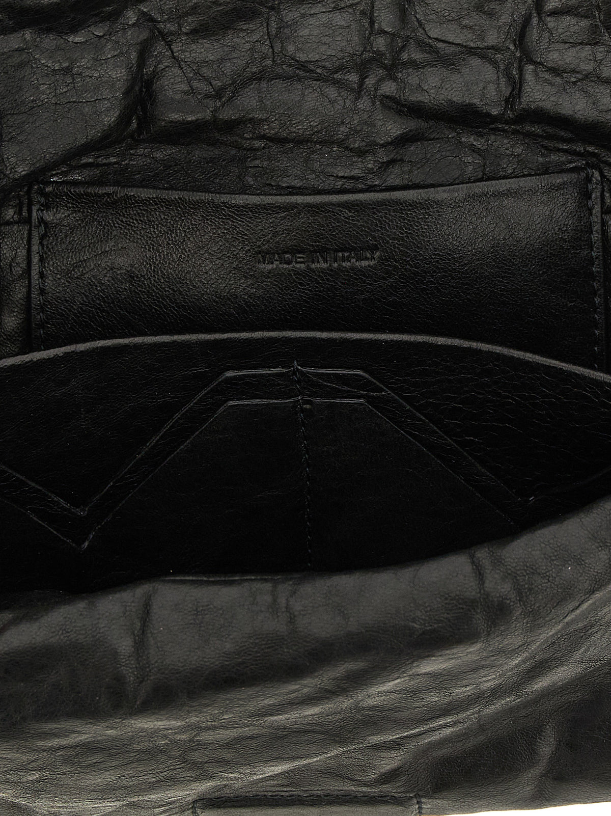 Rick Owens Black Lamb Leather Clutch Bag