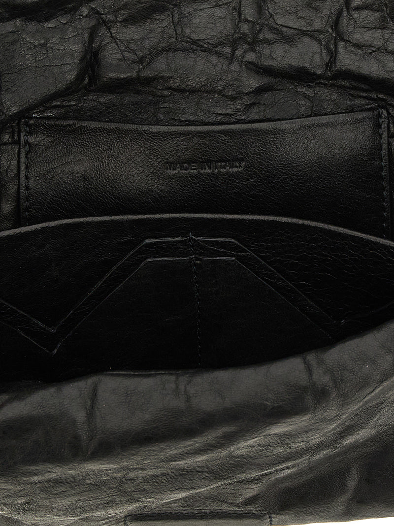 Pochette en cuir d'agneau noir Rick Owens