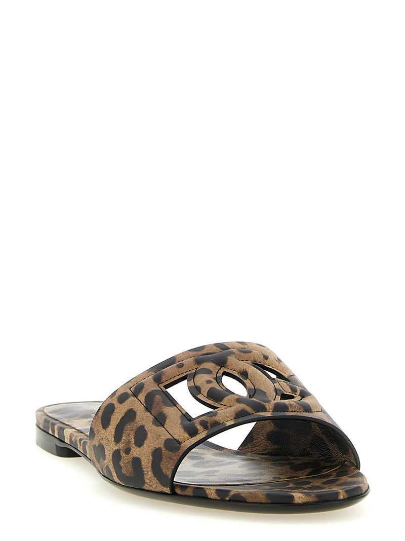 Mules Dolce & Gabbana en cuir de veau marron